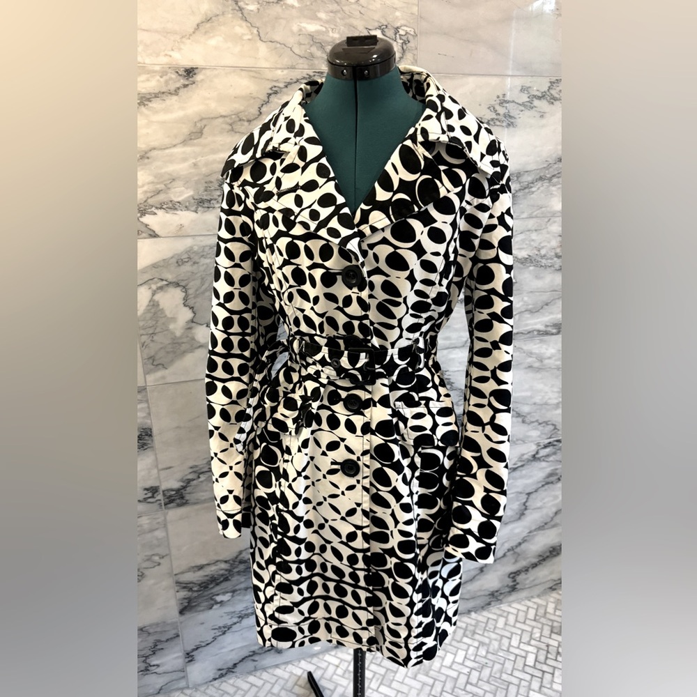 Mexx Black and White Polka Dot Trench Coat